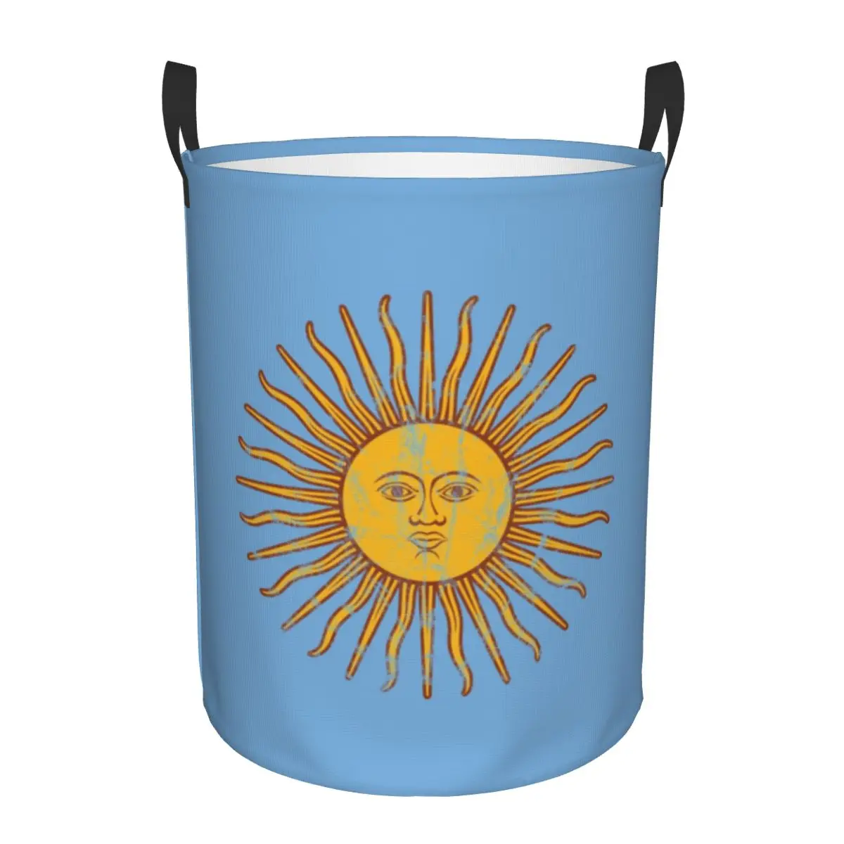 

Flag Of Argentina Laundry Basket Foldable Large Clothes Storage Bin Sun Of May Baby Hamper