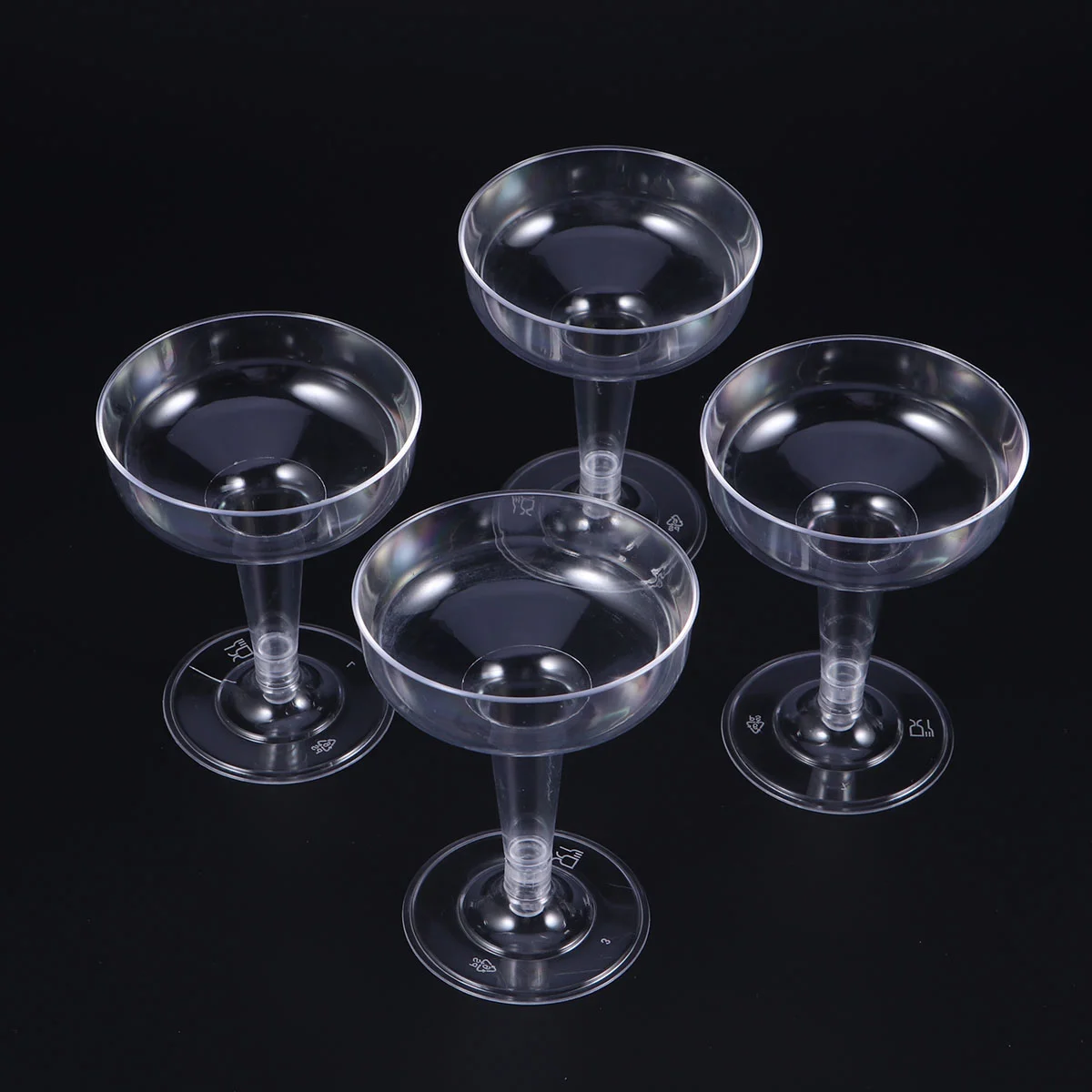 

Disposable Cocktail Glass Transparent Champagne Cups Safe Drinking Cups Goblet Party Supplies for Wedding Banquet (120ml)