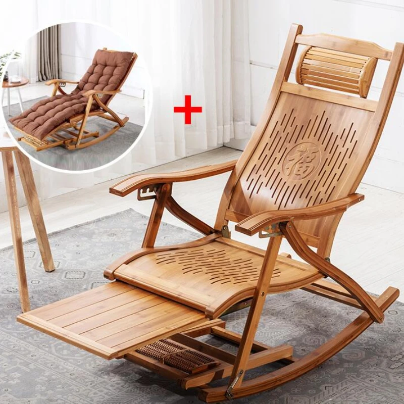 Rocking Chair With Beds Covered/exposed Lounge Bed Bamboo Furniture Rocker Laid Out