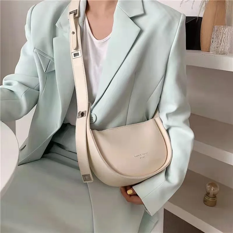 

Saddle 2022 Bag New Trend Small Shoulder Crossbody Bags For Women Fashion Brand Designer Adjustable Wide Strap Ladies Handbags