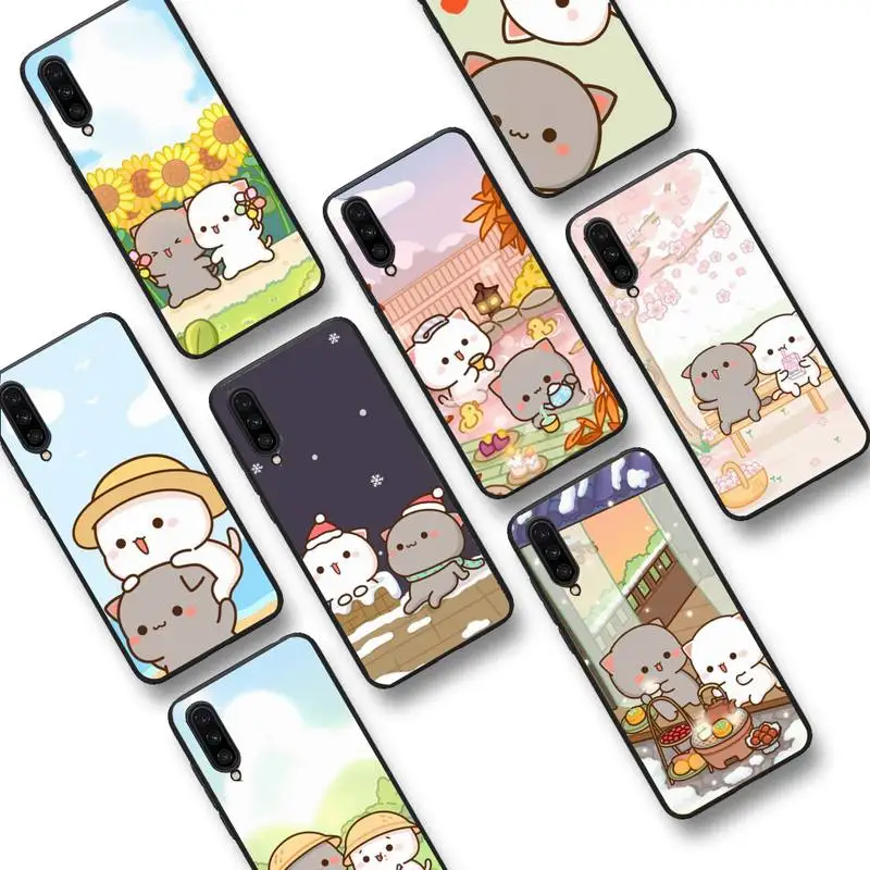 

Peach Mochi Cat Phone Case for Samsung S20 lite S21 S10 S9 plus for Redmi Note8 9pro for Huawei Y6 cover