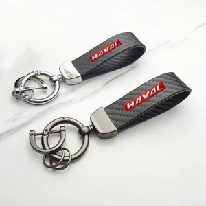 Leather Car Key Chain 360 Degree Rotating Horseshoe Rings For HAVAL F7 Jolion F7x H6 H9 H6 Car Accessories