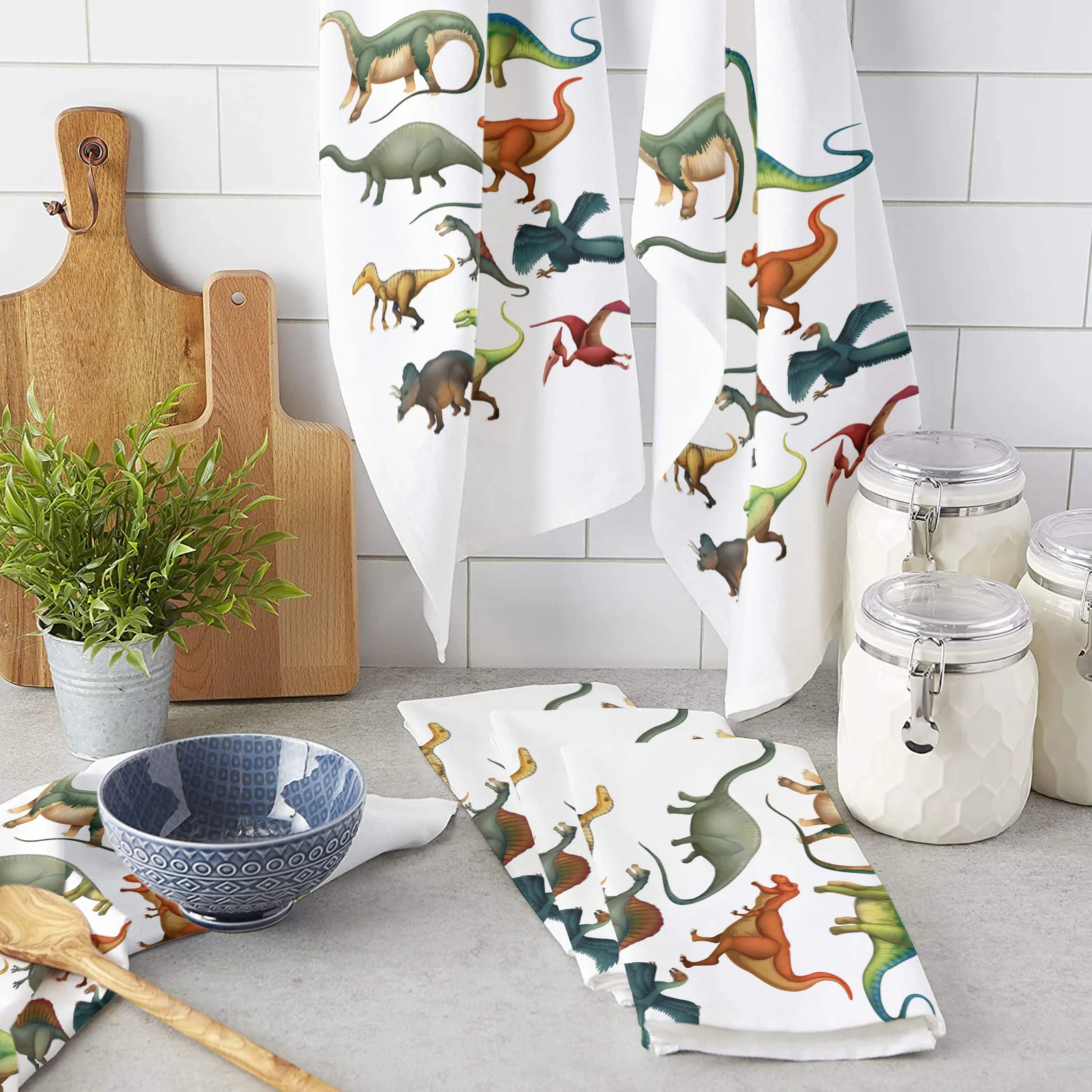 

Различные типы мультяшных динозавров, ткань для чистки, кухонные аксессуары, ткань для мытья посуды, домашний декор