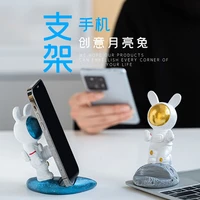 space rabbit creative cartoon cute ornament universal desktop mobile phone desk holder stand for iphone ipad tablet cell gift
