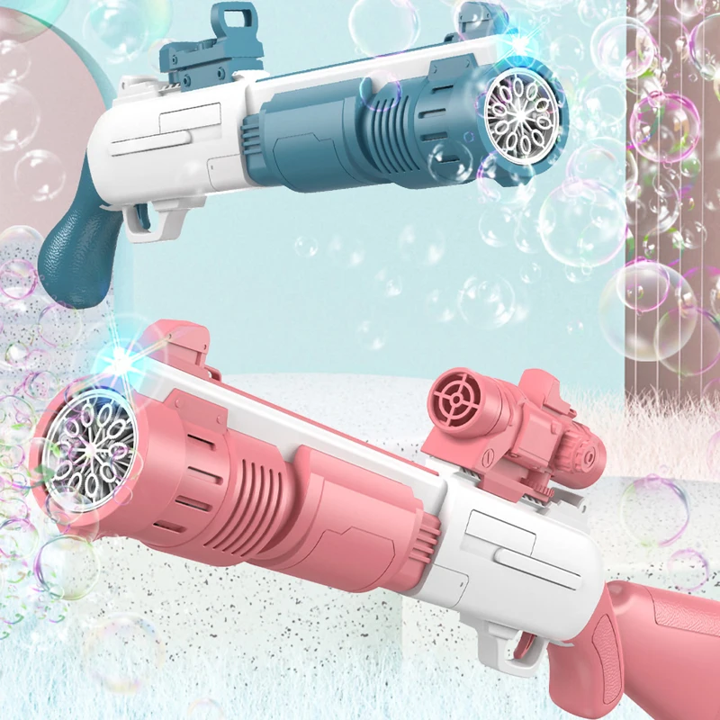 

Large 10holes Electric Bubble Gun Automatic Soap Rocket Bubbles Machine Kids Portable Outdoor Party Toy LED Light Blower Toys