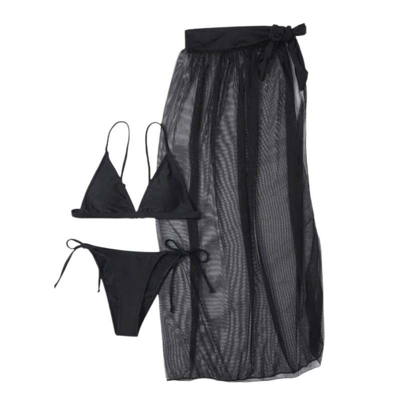

Y1QE Sexy Women Bikini Sexy Swimsuit Push-up Bra Bikini Set Swimwear Bathing Suit Beachwear Lace Up Bikini 3 Pieces