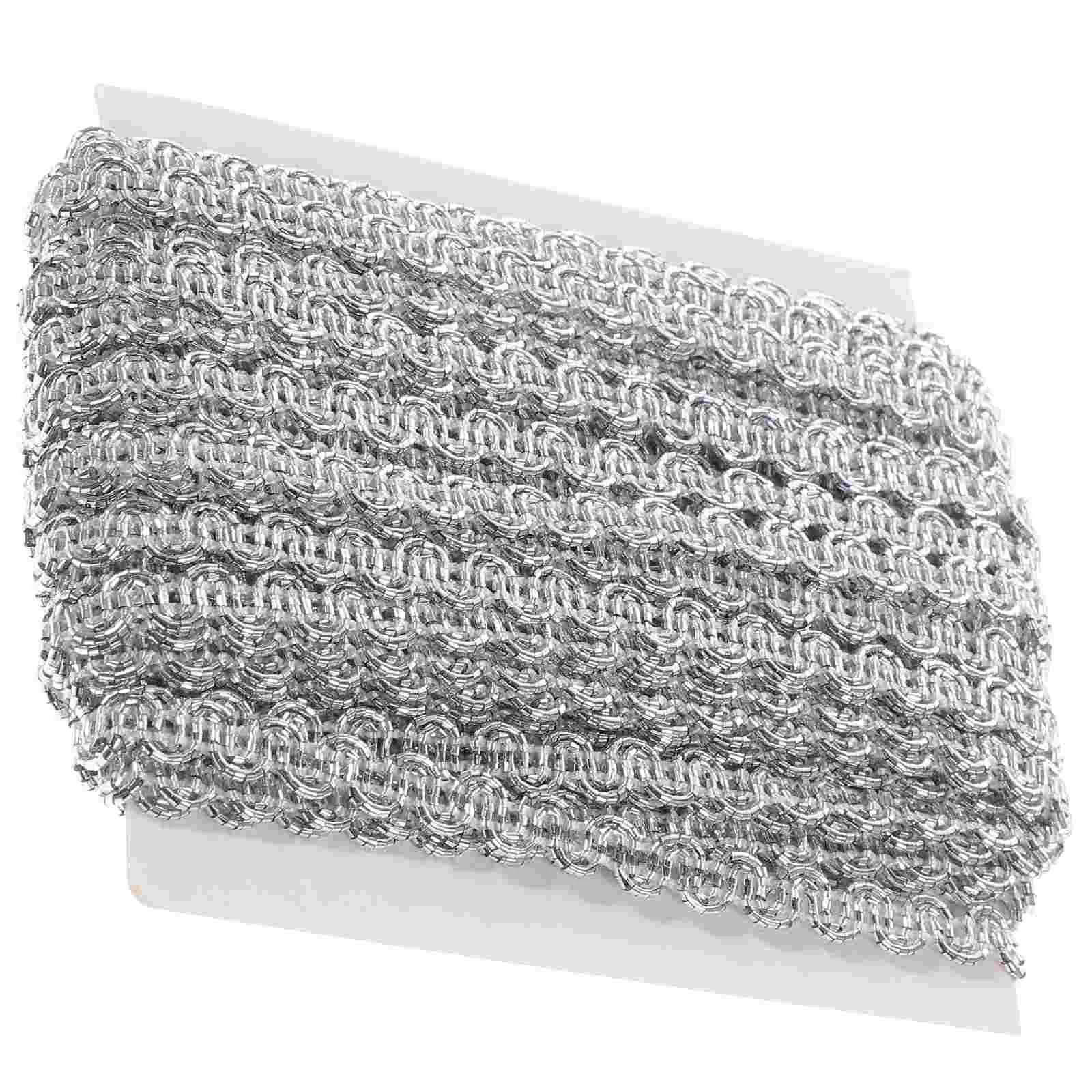 Серебряный пояс на талии внутренняя плетеная отделка из гофрированной ленты