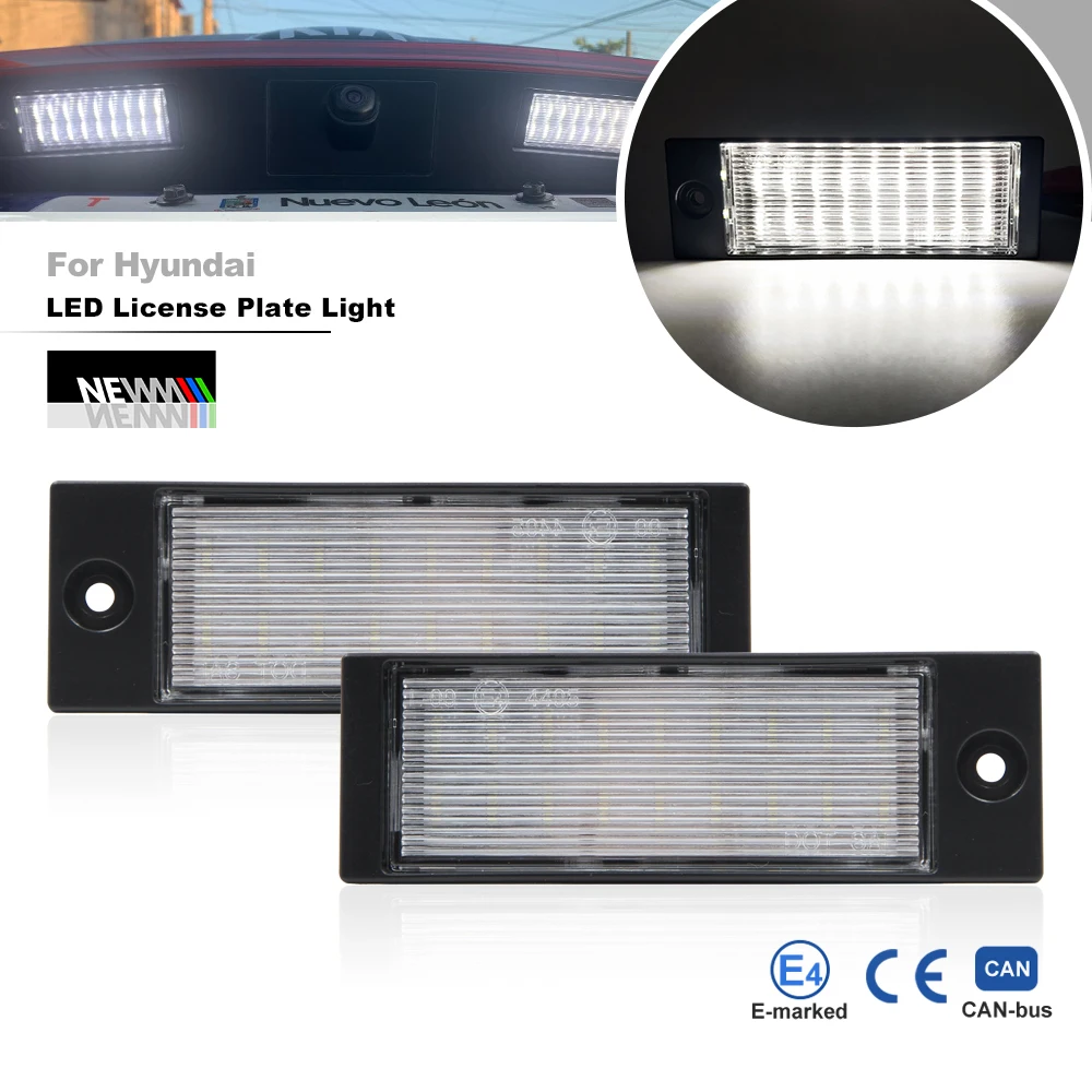 

2 шт. автомобильные светодиодные фонари номерного знака 12 В SMD светодиодные лампы для номерного знака комплект ламп для Tucson 2015-2018 для IX35 2015-2018