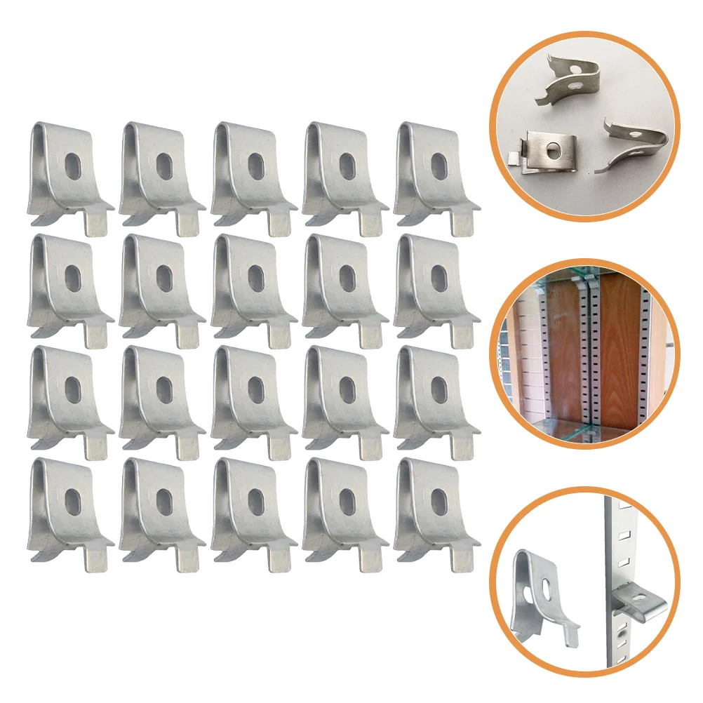 

20 Pcs Shelf Bracket Clip Glass Holder Mounting Brackets Heavy Duty Stainless Steel Pegs Support Cabinet Clips