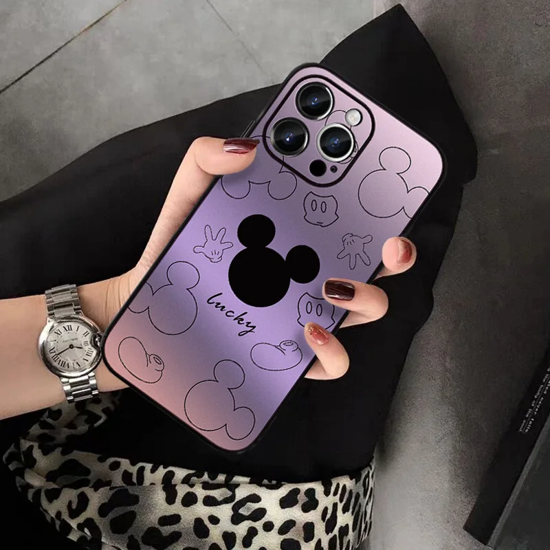 

Disney Luxury Crossbody Lanyard Necklace Leather Kitty Phone case for iphone case 13 11 12 14 Pro Max XR X XS 7 8 plus Cover