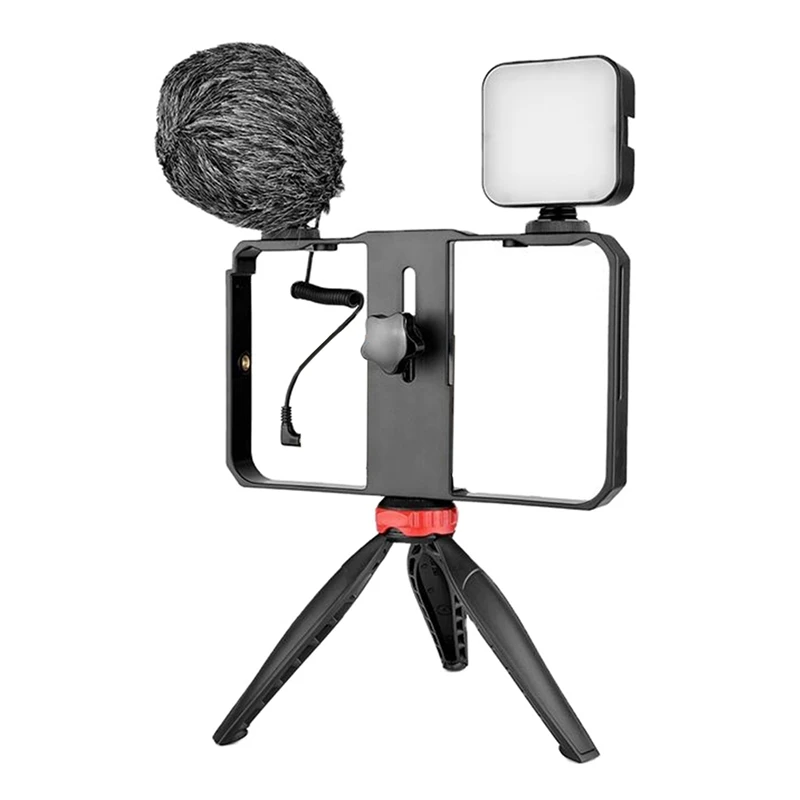 

PC02 Camera Cage LED01 Light Tripod Stand BYMM1 Microphone Kit For Video Smartphone Film Live Broadcast Photography