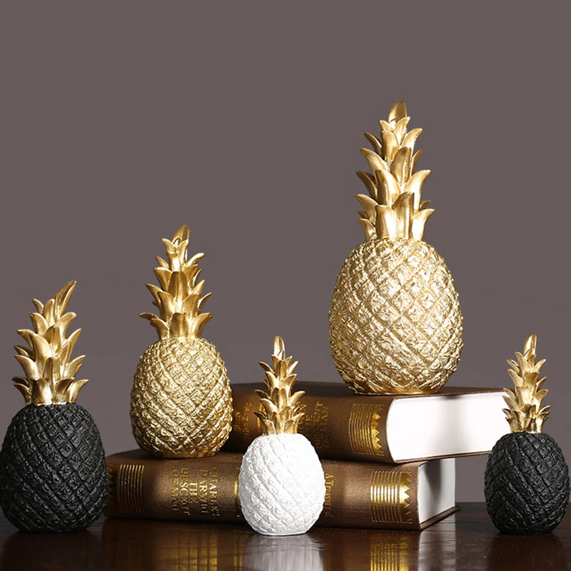 

Nordic Style Creative Home Gold Leaf Pineapple TV Cabinet Wine Cabinet Living Room Desk Decoration Handicraft Ornaments