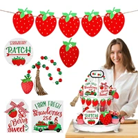 strawberry tiered tray decorations farmhouse fruit shape tier tray summer decoration summer decoration for window wall trays