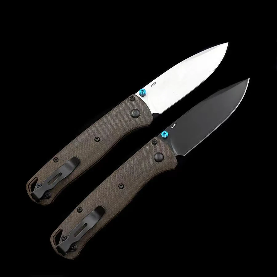 

Outdoor Camping BM 535 Flax Handle Folding Knife Safety Defense Pocket Military Knives Portable EDC Tool