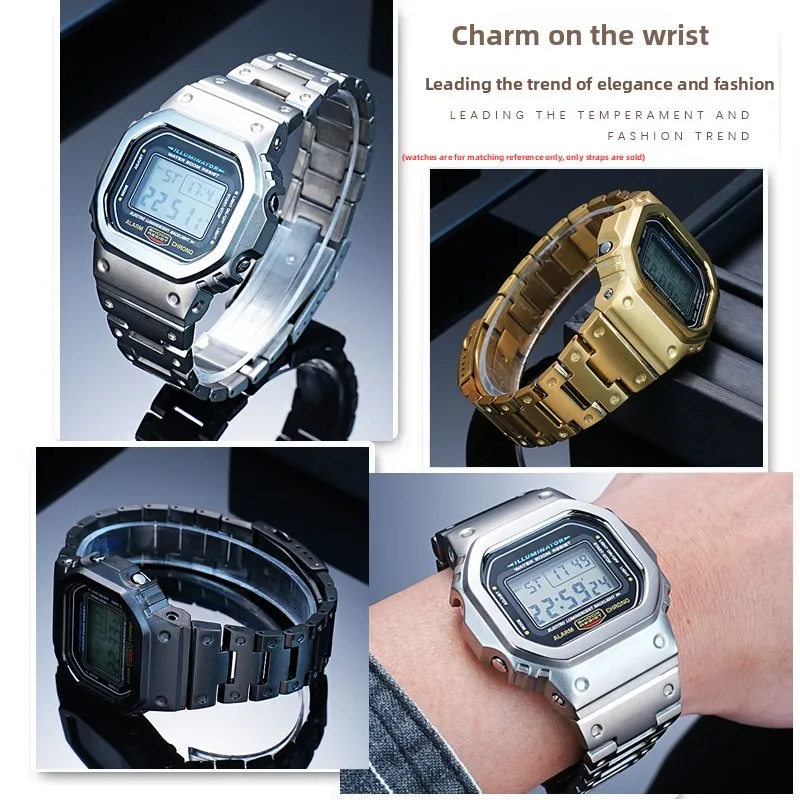 Фото Комплект для модификации Casio G-Shock DW-5600: корпус и ремешок из титанового сплава, металлический безель, DIY замена (для моделей DW-5600E, GW-B5600, GW-M5610) №2