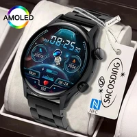 2022 new nfc smartwatch men amoled 390390 hd screen always on display bluetooth call smart watch waterproof sports clocks