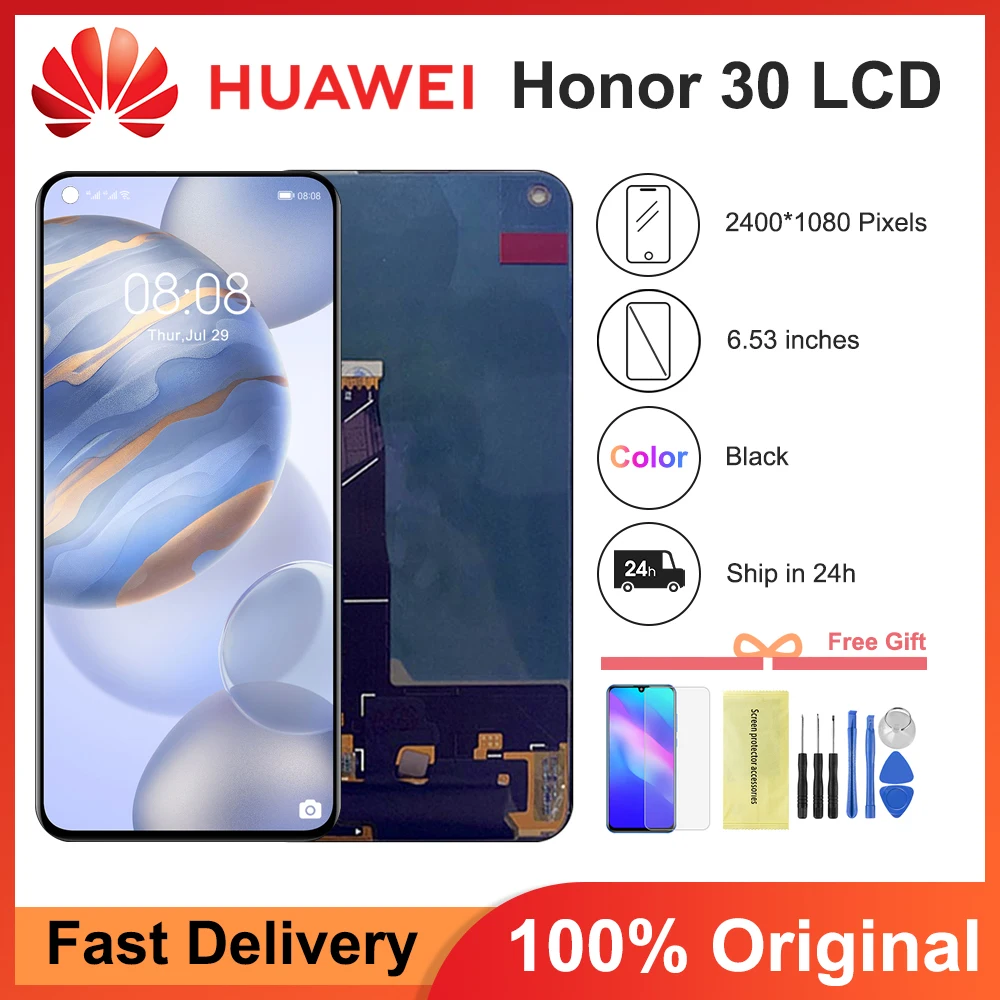 

100% Tested Original 6.53'' Display Replacement For Huawei Honor 30 LCD Touch Screen Digitizer Assembly For Huawei Nova 7 LCD