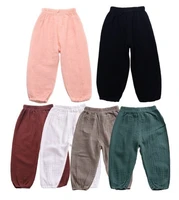 korean baby pants for girls kids summer homewear clothes girls trousers cargo pants children muslin clothing outfit 2 6 years