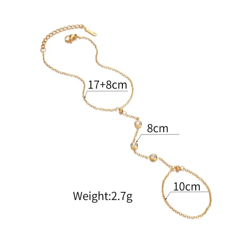 Модные прочные 18-каратные позолоченные браслеты на палец из нержавеющей стали