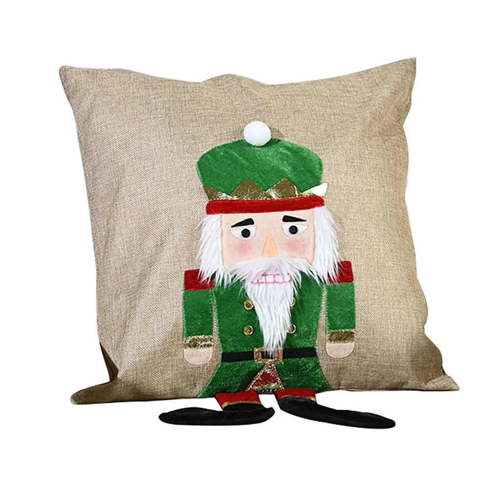 

Christmas Pillowcase Home Office Hotel Lumbar Support Pillow Cotton Linen Zipper Cover