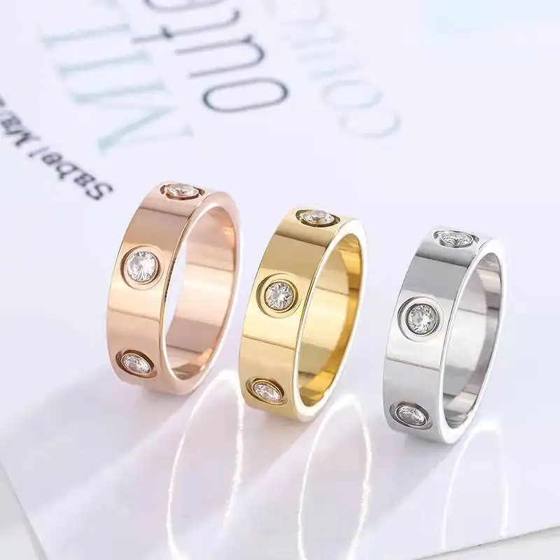 

Popular Original Design High Quality Fashion Men and Women Couple Rings Valentine's Day Gift Ornament, With Box