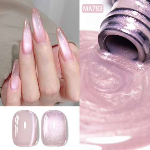 MEET ACROSS Гель-лак для ногтей "кошачий глаз" лавандовый