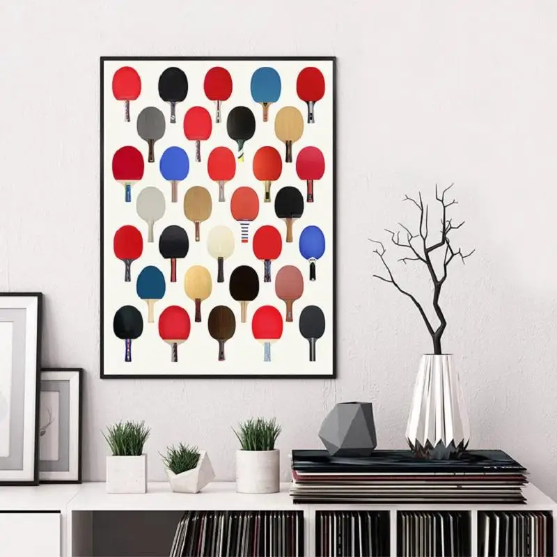 

Modern Abstract Colorful Table Tennis Racket Collection Canvas Painting Home Decoration Wall Art Nordic Poster and Print Mural