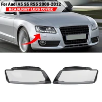 2pcs car front headlight lens cover auto headlamps lampcover transparent lampshades lamp shell for audi a5 s5 rs5 2008 2012