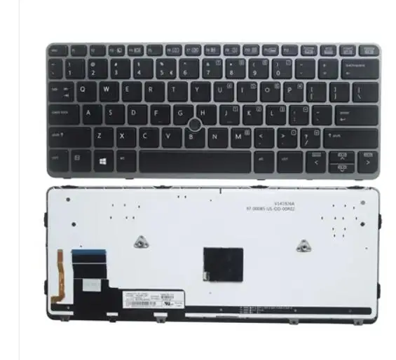 For HP Elitebook 820 G1 820 G2 720 G1 720 G2 725 G1 725 G2 Keyboard silver frame backlit with point