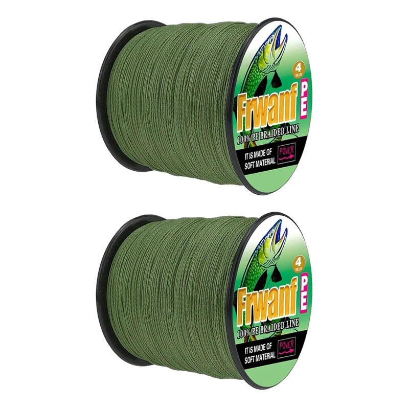 

2X Frwanf PE Braided Fishing Line 4 Strand 100M Super Strong Multifilament Thread For Carp Fishing Carp Lines 12Lb 2.0