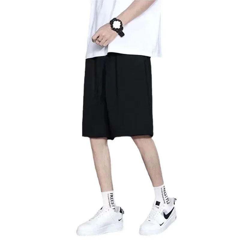Модные однотонные повседневные спортивные шорты свободного кроя для мужчин