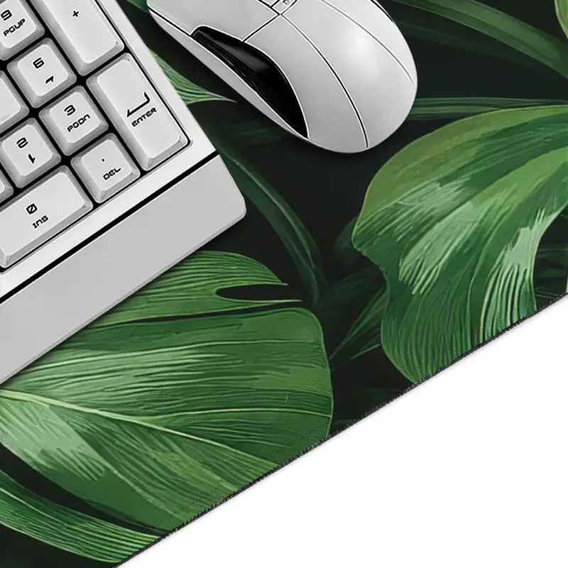 Фото Коврик для мыши Green Monstera Deliciosa, игровой коврик для мыши XL, компьютерный коврик XXL, коврик для клавиатуры, нескользящий коврик из натурального каучука, коврики для мыши для ноутбуков №2