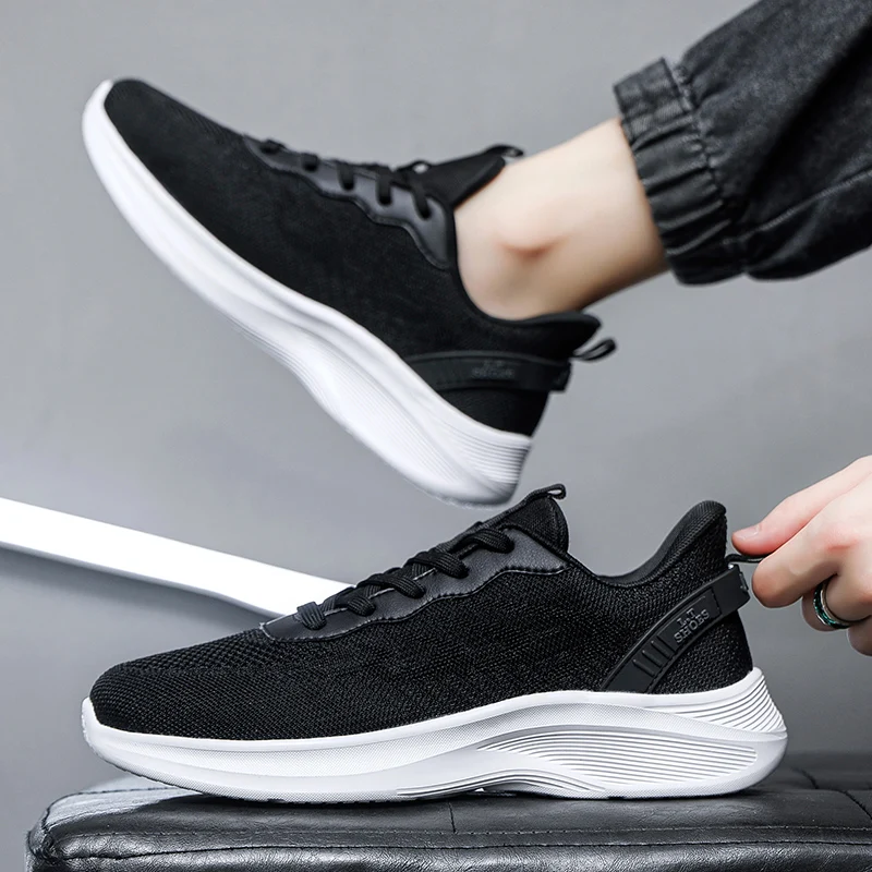 

2023 New Men Casual Shoes Lace Up Mesh Breathable Shoes Male Footwear Trends Fashion Comfortable Soft Men's Shoes Big Size 39-50