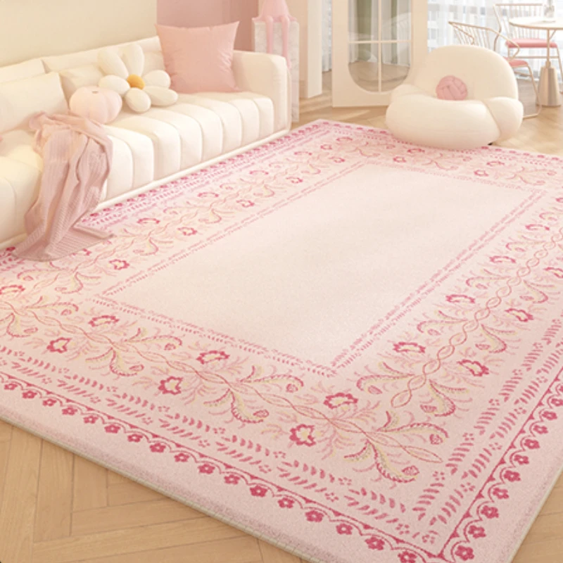 

Пушистый розовый ковёр из полиэстера