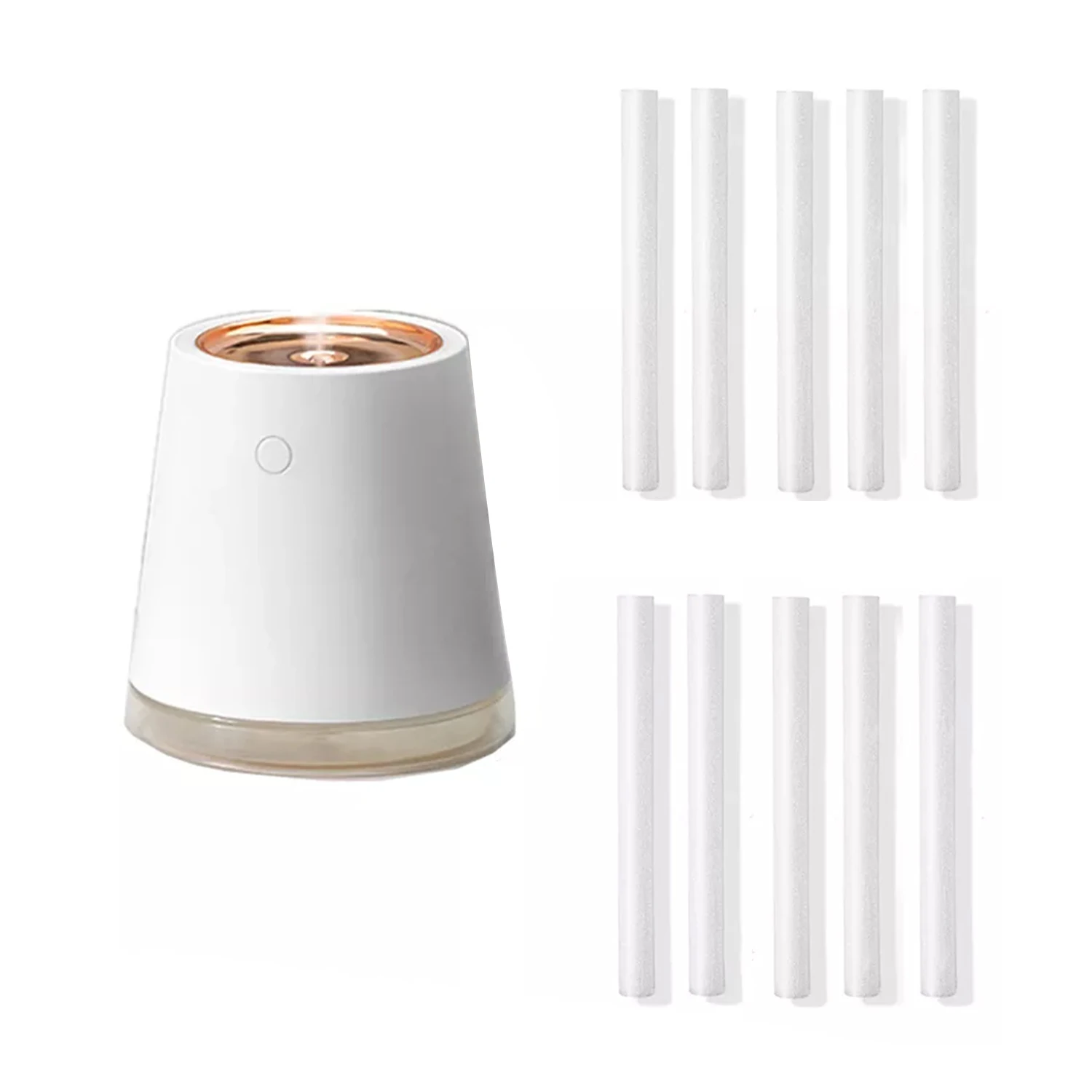 

500Ml Large Capacity Wireless Air Humidifier Rechargeable Battery USB Mist Maker Fogger with LED Light White