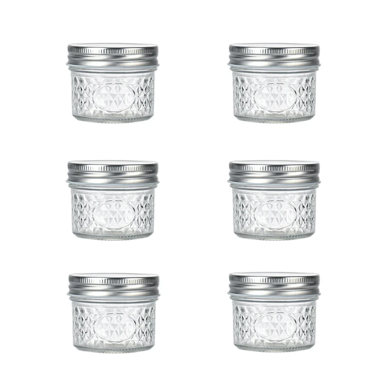 

6PC Glass Mason Jars(3~22) OZ,Canning Jars Jelly Jars With Food grade safe metal Lids,Honey,Wedding Favors Shower,DIY Spice Jars