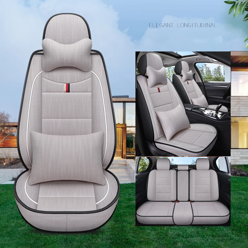 

Car Seat Covers Full Set Universal For Kia Mazda 6 Cx5 3 Cx4 Cx7 Cx30 Auto Interior Flax Accessories