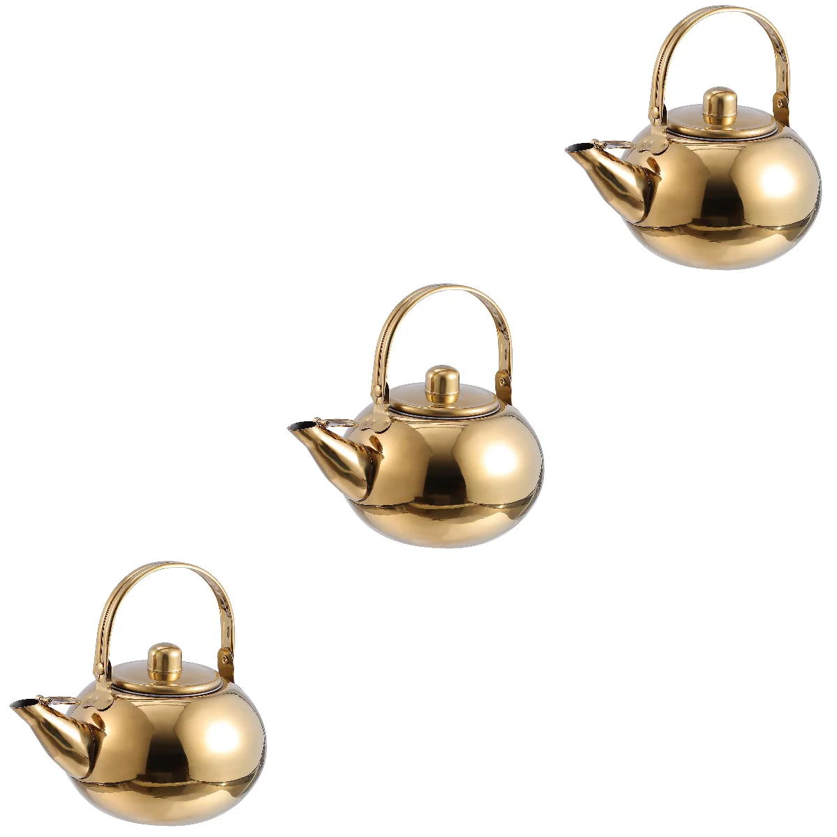 

3 Stainless Steel Teapot Portable Tea Kettle Thicken Teakettle for Home