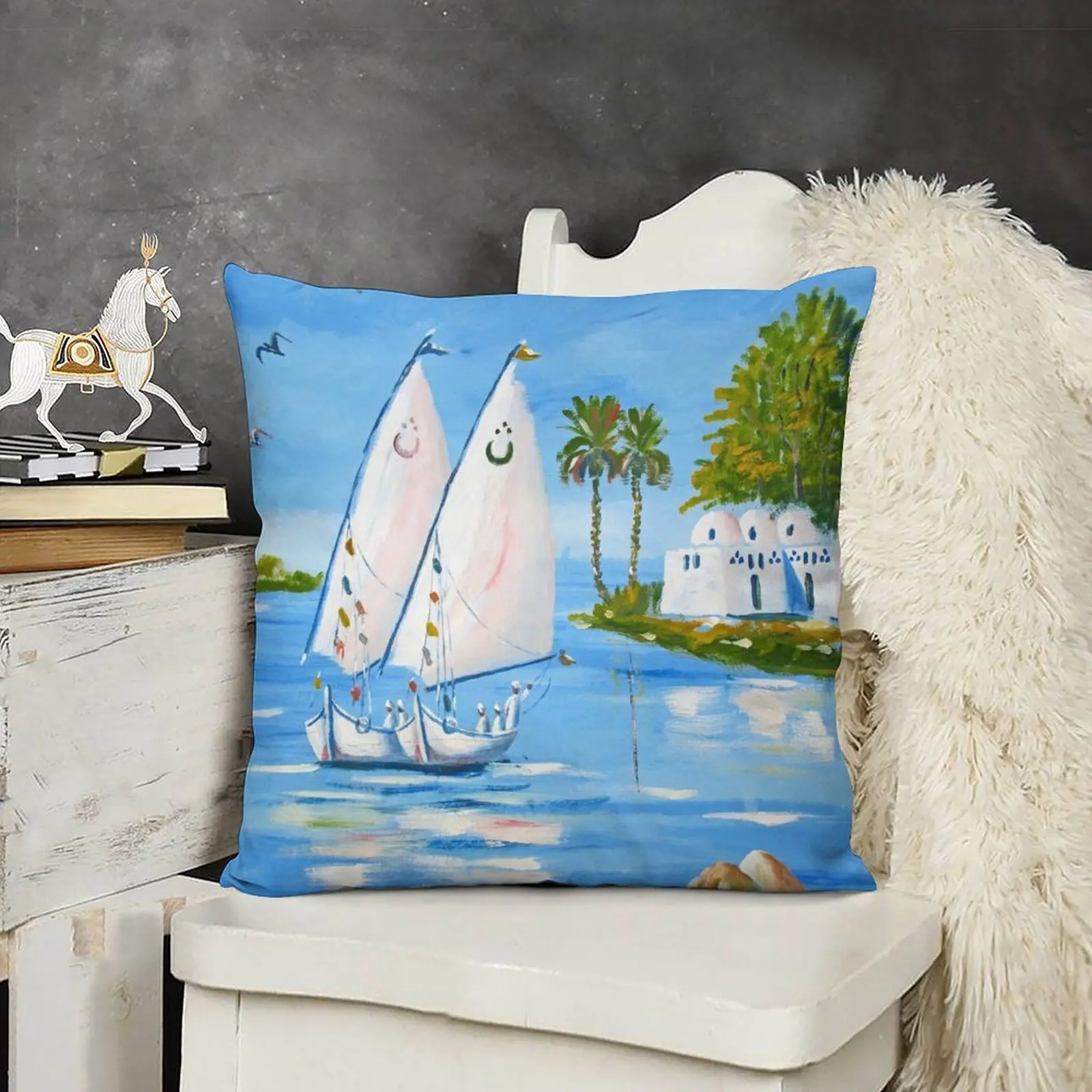 Подушка Feluccas on the Nile рождественские принадлежности наволочка подушка