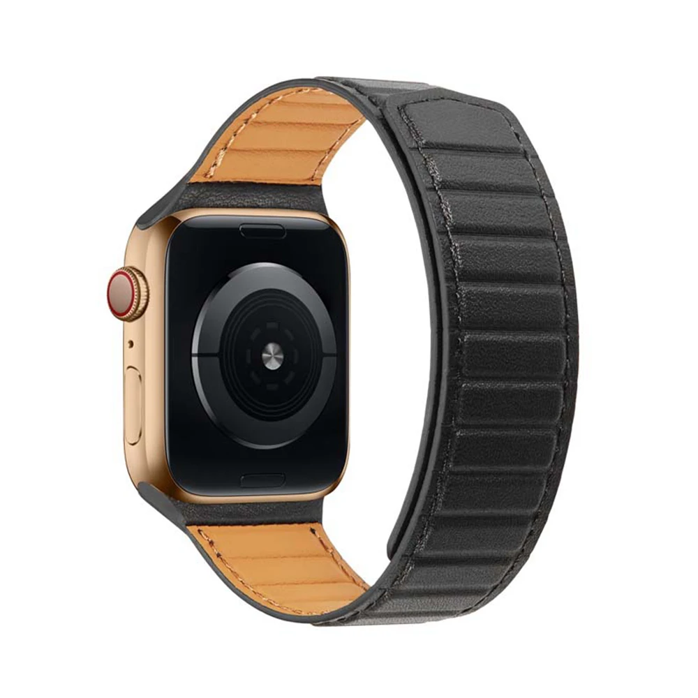 Leather Magnetic Loop Strap for Apple Watch 49mm 45mm 41mm 44mm 40mm 42mmReplaceable Bracelet Wristband for iWatch Ultra 87654SE