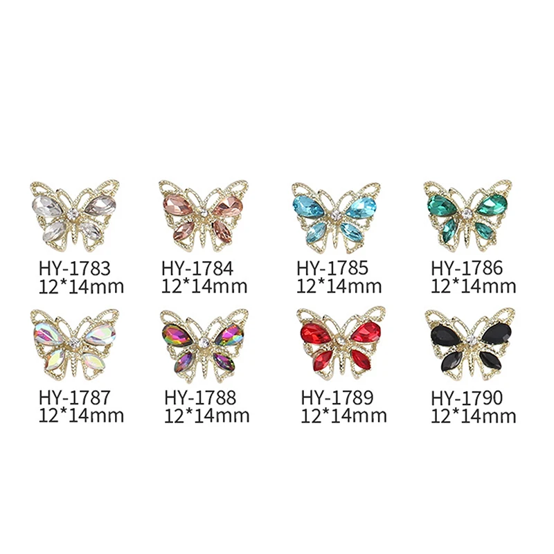 Новый металлический бант для ногтей Pop Flash Crystal Trinket Butterfly Nail Set Diamond декоративные
