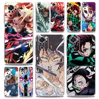 demon slayer anime kamado tanjirou phone case for xiaomi redmi note 11 9s 9 8 10 pro 7 8t 9c 9a 8a k40 pro 11t 5g clear cover