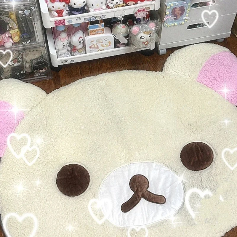 Плюшевый ковер Rilakkumas с рисунком Kawaii Bear мягкий напольный коврик стул для спальни