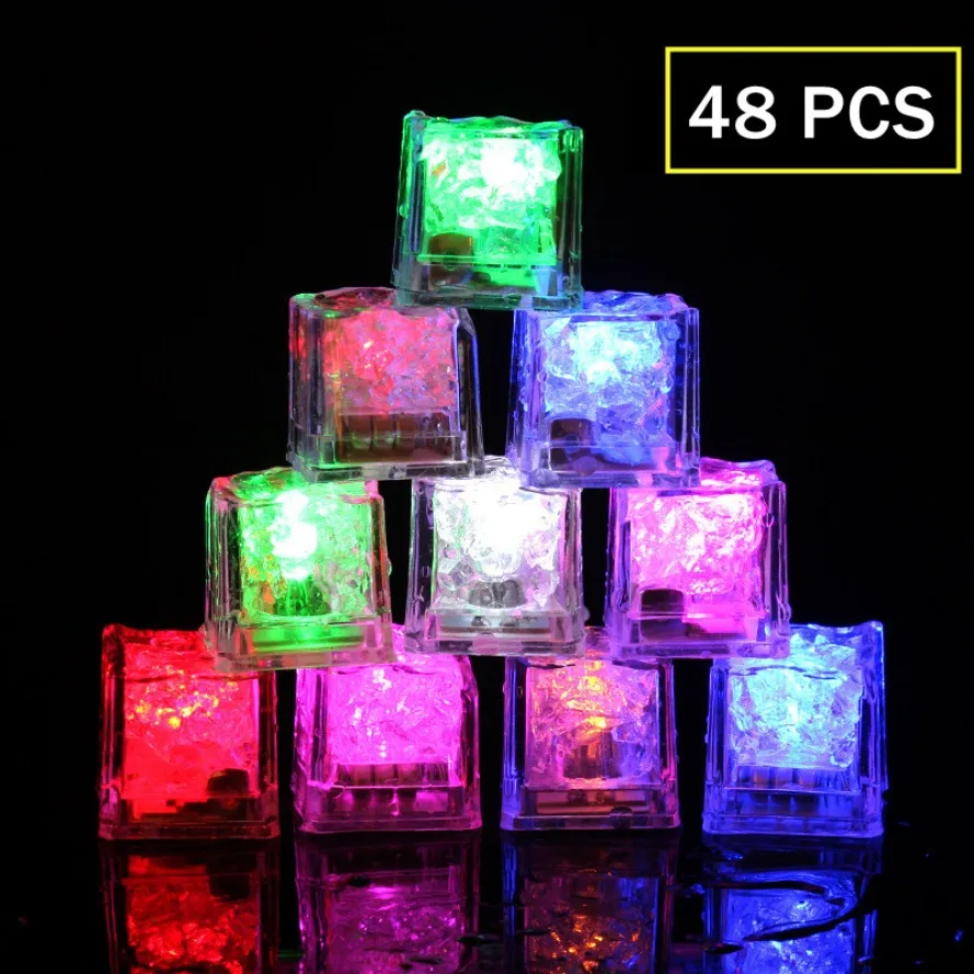 

Color changing LED Glow Light Ice Cubes Party Favor DIY Yellow White Flash LED Glowing light For Party Decoration Night Light