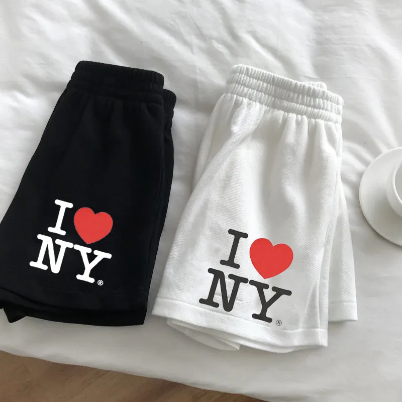 

Шорты женские спортивные с завышенной талией, повседневные пляжные праздничные с милым принтом надписи, летние шорты Y2k