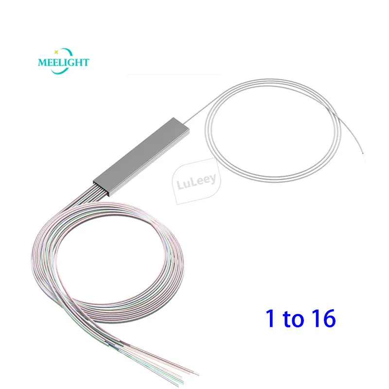 10pcs no connector Mini PLC steel tube optical fiber splitter 1 x 16  Color cable