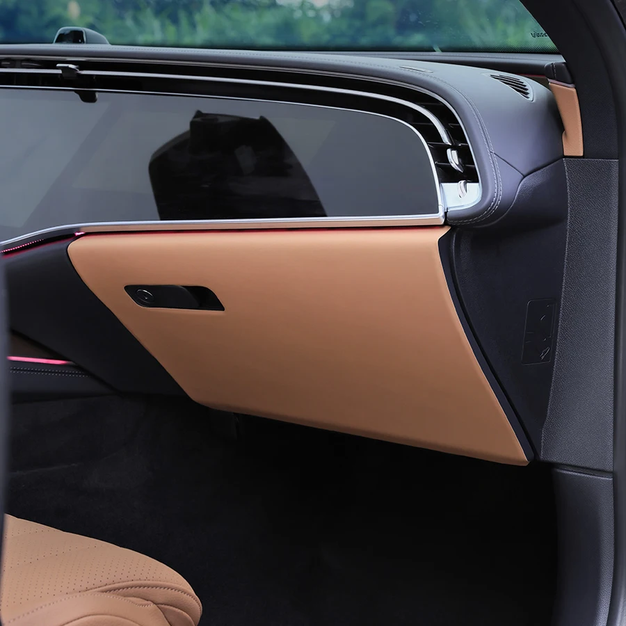 Фото Для Mercedes Benz C E Class GLC W213 W214 W205 W206 X254 22-25 Кожаная наклейка-защита для пассажирского отделения для хранения вещей №3