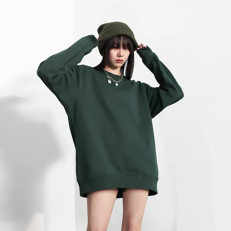 

Свитер хлопковый в стиле Instagram, с круглым вырезом, свободного покроя