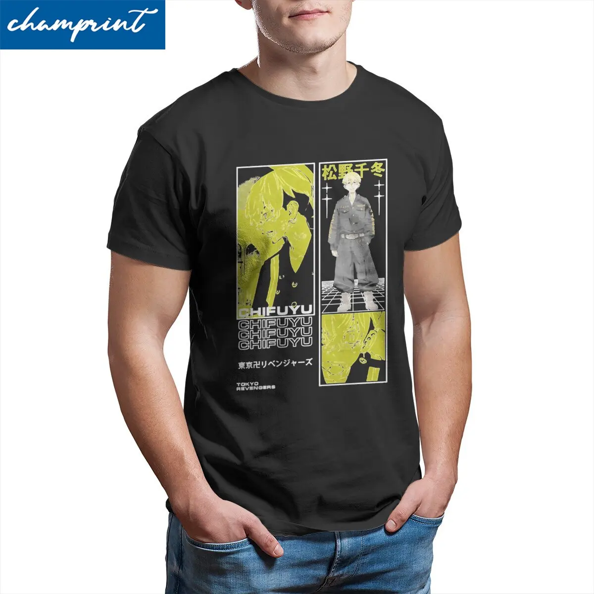 

Men T-Shirts Japanese Anime Tokyo Revengers Vintage Pure Cotton Tees Short Sleeve Chifuyu Manga T Shirt Crewneck Tops Plus Size