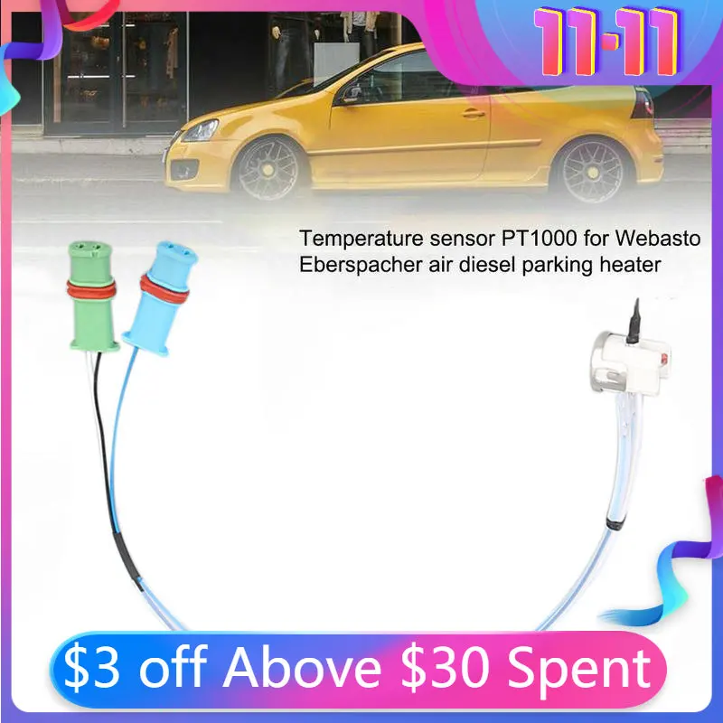

Parking Heater Temperature Sensor PT1000 Three Line Double Head Sensor for Eberspacher Webasto D2 D4 2000W 5000W